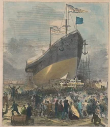 Sea Steamer Great Republic, pubi lanseerataan. 24 päivänä marraskuuta 1866.
