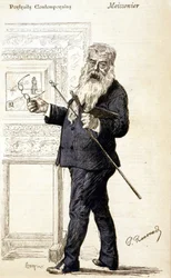Meissonierin muotokuva. Kaiverrus 1800-luvun lopulta.