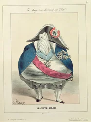 "The Happy Medium", karikatyyri Louis-Philippestä (1773-1850)