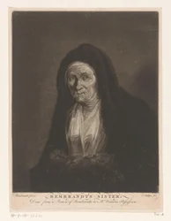 Tuntemattoman vanhan naisen muotokuva Rembrandts - sisar (otsikko esineessä)