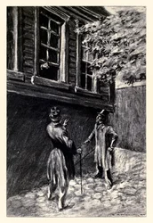 He näkivät sen vain vilauksen vuoksi Robert Louis Stevensonin (1850-1894) "Tohtori Jekyllin ja herra Hyden omituisesta tapauksesta", jonka kuvitti Charles Raymond Macauley (1871-1934)