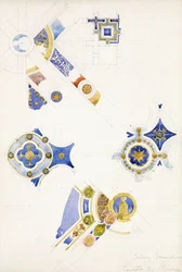 Certosa di Pavia, tutkimuksia kattokoristeesta, 1891