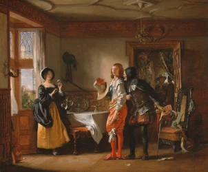 Slender, with the Assistance of Shallow, Courting Anne Page, alkaen "The Merry Wives of Windsor," Act III, Scene iv