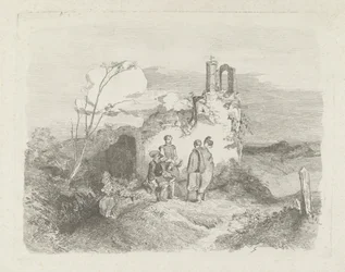 Miehet raunioina