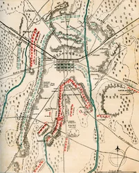 Gettysburgin taistelun kartta, Pennsylvania, 1.-3. heinäkuuta 1863, 1862-1867.