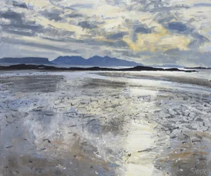 Iltavalo, laskuvesi, 2013 (öljy kankaalle)