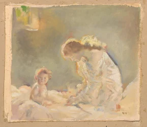 Lapsen palvonta, n.1926 (öljy paperille ja grafiitti)