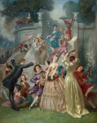 Oi nuoriso! Elämän kevät! Oi kevät! Vuoden nuoriso! par Voillemot, Andre-Charles (1823-1893). Öljy kankaalle, koko: 163,5x131, , Yksityiskokoelma