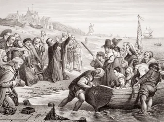 Pyhiinvaeltajien isien lähtö Delft Havenista heinäkuussa 1620, 