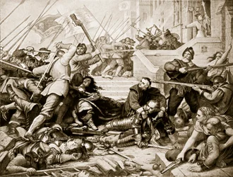Basing Housen puolustus, 1645, kuvitus teoksesta "Hutchinson