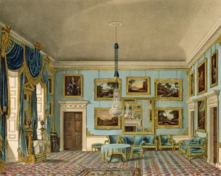 Blue Velvet -huone Buckingham Housessa, kaiverrus Daniel Havell