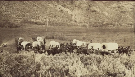 Mormon Emigrant Train, Echo Canyon, n. 1870.