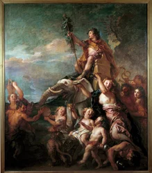 Charles de la Fossen (1636-1716) Bacchuksen maalauksen voitto 1600-luvun su. 1,57x0,83 m.