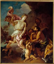 Venus pyytää Vulcanilta aseita Charles de La Fossen (1636-1716) Enee Paintingiin 1700 Sun. 1,79 x 1,52 m Nantes, Musee des Beaux Arts