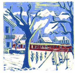 Mayrhofen Trees, 2015 (linoprint)