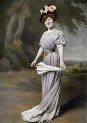 Ranskalainen koomikko Amelie Dieterle Blanchen roolissa näytelmässä "La ponette", Pariisi, valokuva Cheri Rousseau paperista "Le Theatre" 1. elokuuta