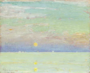 Kuunnousu auringonlaskun aikaan, Cape Ann