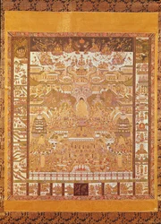 Kshitigarbha, helvetin tuomari, Dunhuangista, Gansun maakunnasta (maalaus silkille)