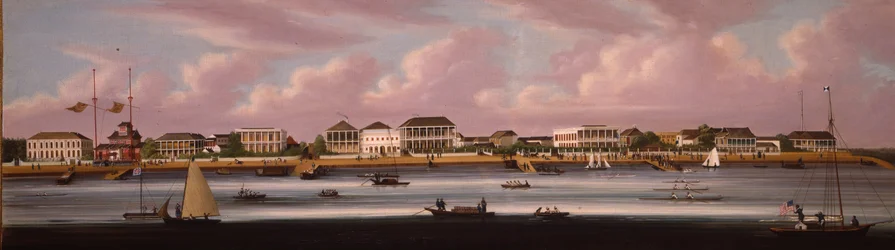 Shanghain regatta näköalalla Bundille, n. 1850