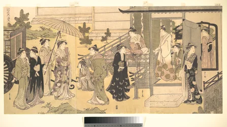 Naamioitu kohtaus Genjin tarinasta (Fūryū Yatsushi Genji), luku 33, "Sinisateen lehdet (Fuji no uraba)"