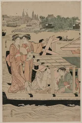 Veneilyjuhlat Sumida-joella, 1780-luvun lopulla.