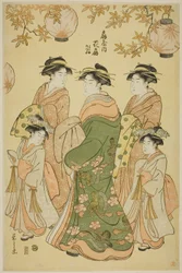 Kurtesaani Hanaogi Ogiyasta, lastenhoitajat Yoshino ja Tatsuta