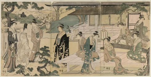 Genjin tarinan Matsukaze-luku sarjasta The Tale of Genji, c. 1791.
