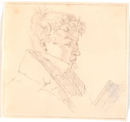 Lukeva nuori mies, taiteilijan vanhin veli, pastori Carl Adolf Købke (1804-1840) ?