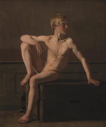 Alaston figuuri. Istuva Poika