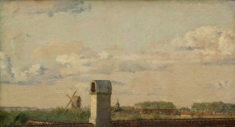 Näkymä Toldbodvejin ikkunasta Katse kohti Kööpenhaminan linnoitusta, n. 1833 (öljy paperille asetettu kankaalle)