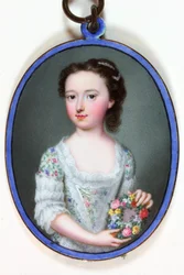 Lady Elizabeth Cavendish Bentinck, myöhemmin varakreivitär Weymouth ja Marchioness of Bathin (emali)