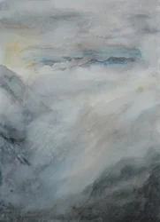 Liukuva pilvi, 2015 (akvarelli paperille)