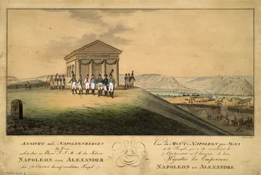 Napoleonin ja Aleksanteri I:n vierailu Jenan taistelukentällä 1808
