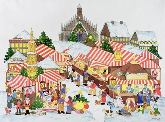 Christkindlmarket, Nürnberg, 1987 (wc paperilla)
