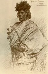 Bishari-mies, Aswan, Egypti, 1898.