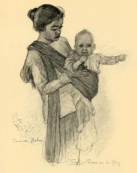 Jaavalainen lastenhoitaja eurooppalaisen vauvan kanssa, Magalang, 1898.