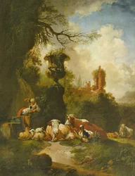 Bucolic maisema uurnalla