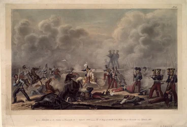 Borodinon taistelukentällä ennen Semenovskin kylää, 1820-luku