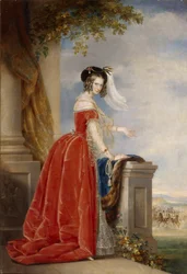 Muotokuva Preussin keisarinna Aleksandra Fjodorovna Charlottesta, keisarien Nikolai I:n vaimo 1798-1860, vuoden 1844 jälkeen