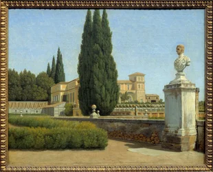 Villa Albanin puutarhassa. Christoffer Wilhelm Eckersbergin (1783-1853) maalaus Ec. Dan.
