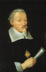 Heinrich Schutz, saksalainen barokkisäveltäjä - Muotokuva säveltäjä Heinrich Schuetzista (1585-1672), kirjoittanut Spetner, Christoph (noin 1615-1664 jälkeen). Öljy kankaalle, c. 1650-1660. Yksityinen kokoelma