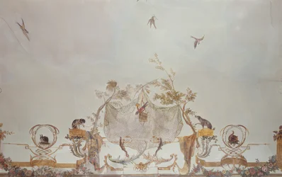 Grande Singerie, yksityiskohta, n. 1735 (seinämaalaus)