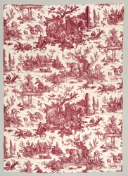 Kuparipainettu puuvillanauha Les plaisirs de la ferme Designilla, 1785-1790.