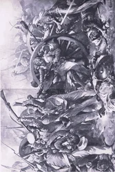 Meaneen taistelu 17. helmikuuta 1843: Kuva teoksesta British Battles on Land and Sea , 1915.