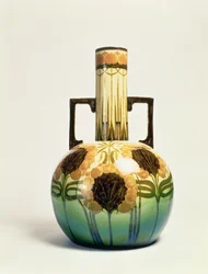 Maljakko, koristeltu Clarissa Ault, n. 1890
