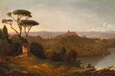 Gondolfo linna, Albanojärvi, Italia, 1852.