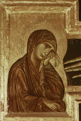 Krusifiksi: Neitsyen yksityiskohta (tempera puussa