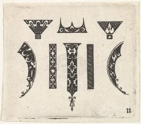 Kahdeksanaiheinen mustakirjontapainate, n. 1620.