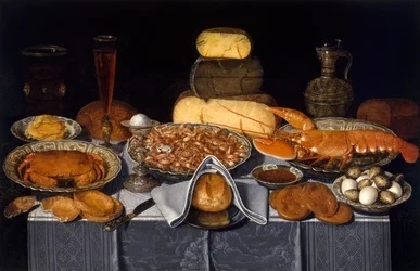 Asetelma rapujen, katkarapujen ja hummerien kanssa par Peeters, Clara (1594-1658), n. 1637-1640 - Öljy puulle, 70,8x108,9 - Museum of Fine Arts, Houston