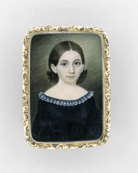 Tytön muotokuva, n. 1845 (akvarelli norsunluulla, kullattu ja lasi)